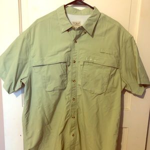 Mens L.L. Bean XL Mesh Hiking Button Front Shirt